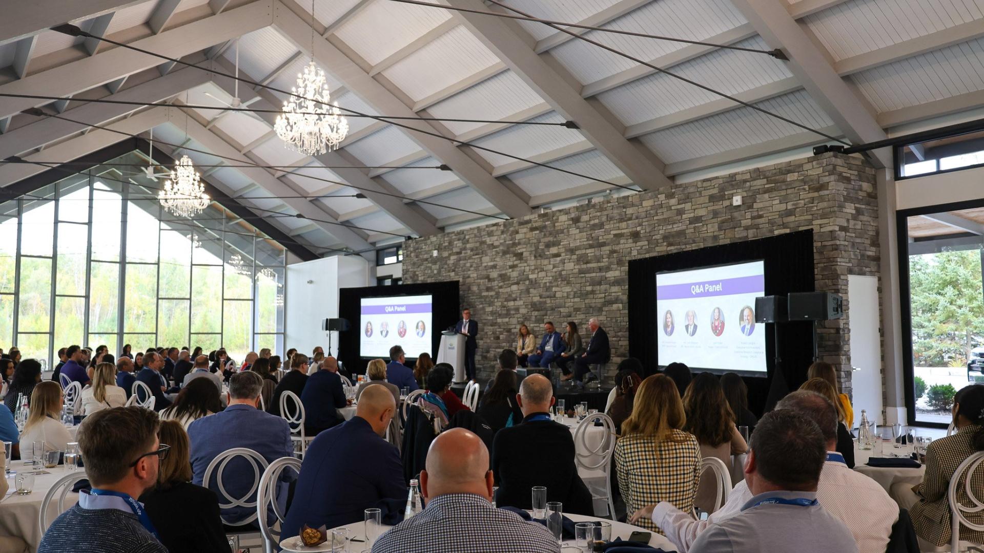 Photo of attendees at the 2024 Innisfil Mayor's Business Breakfast which took place in October at Three Feather's Terrace