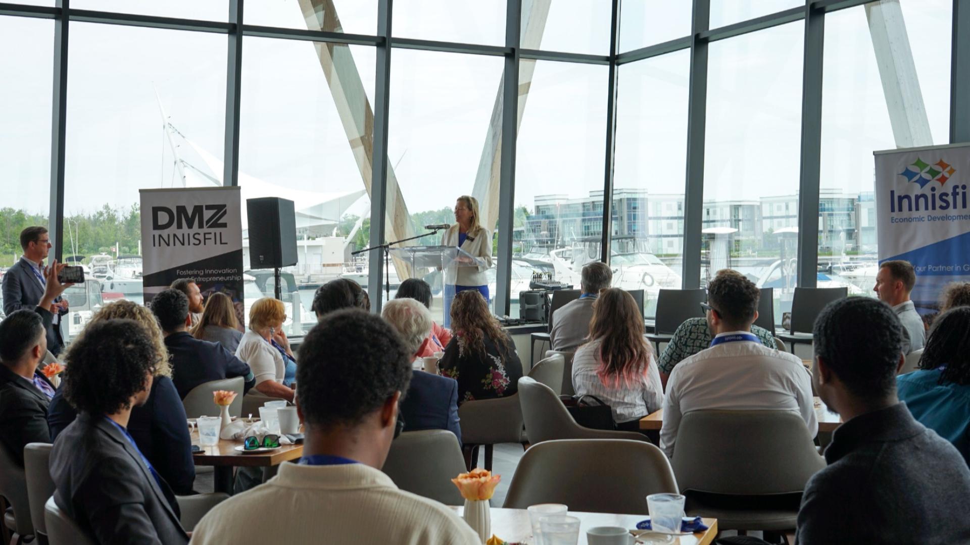 Mayor Dollin speaking to crowd