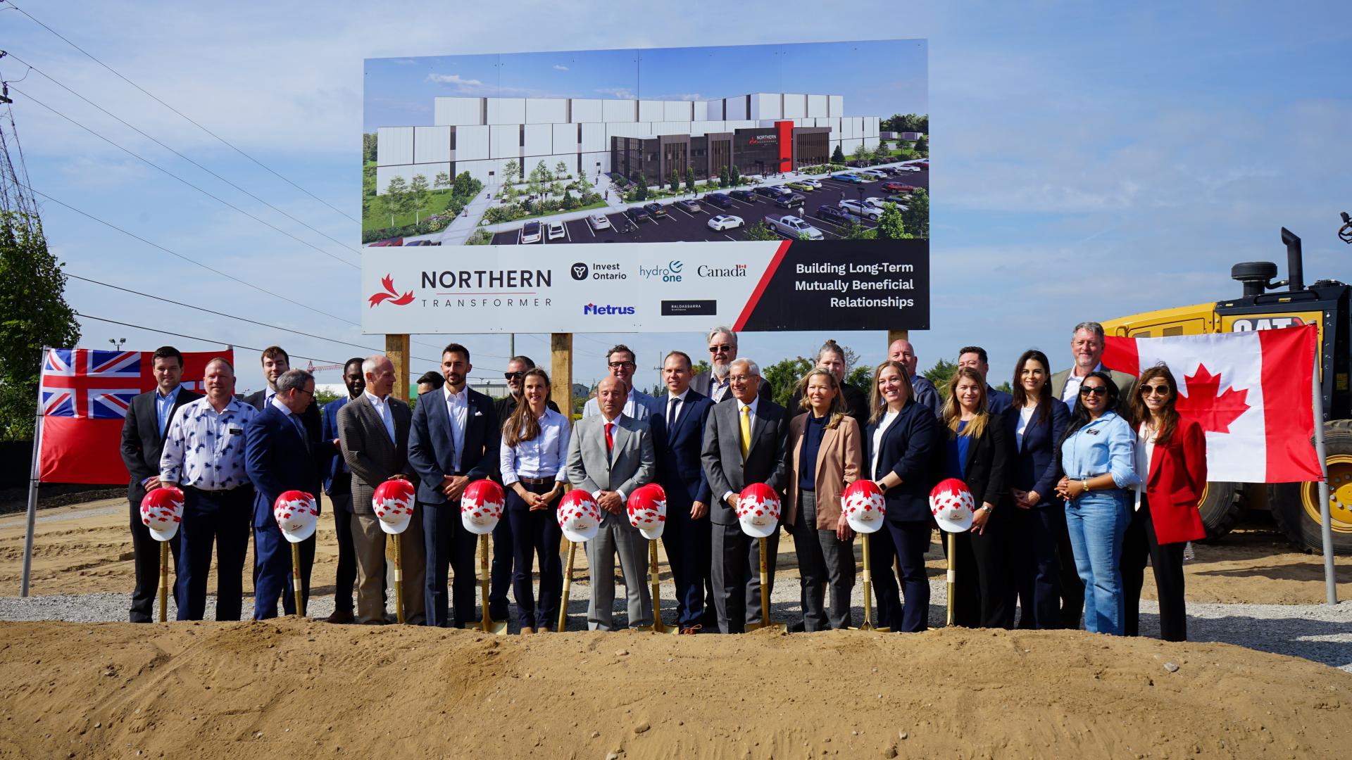Town of Innisfil staff pictured at the recent groundbreaking ceremony for the new Northern Transformer manufacturing plant located in the Innisfil Heights Investment Area