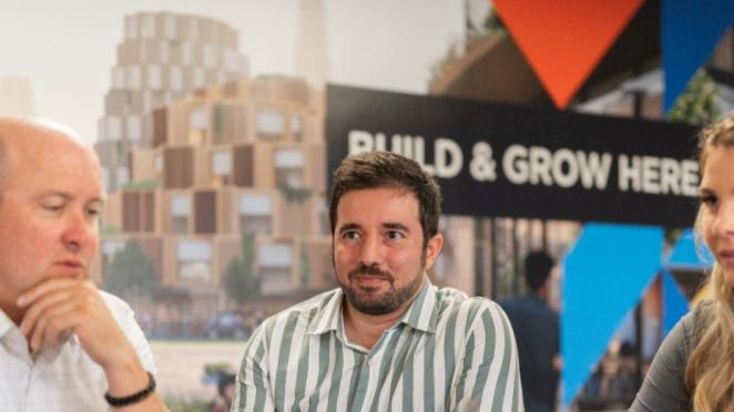 Group of people sitting and discussing ideas