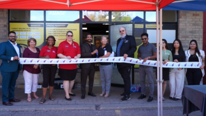 Innisfil Mayor and Council at a grand opening with ribbon cutting