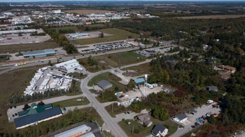 Aerial view of the Innisfil Heights Employment Area