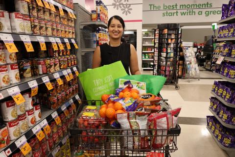 Town of Innisfil staff with food donations for the Troy Scott Community Fridges