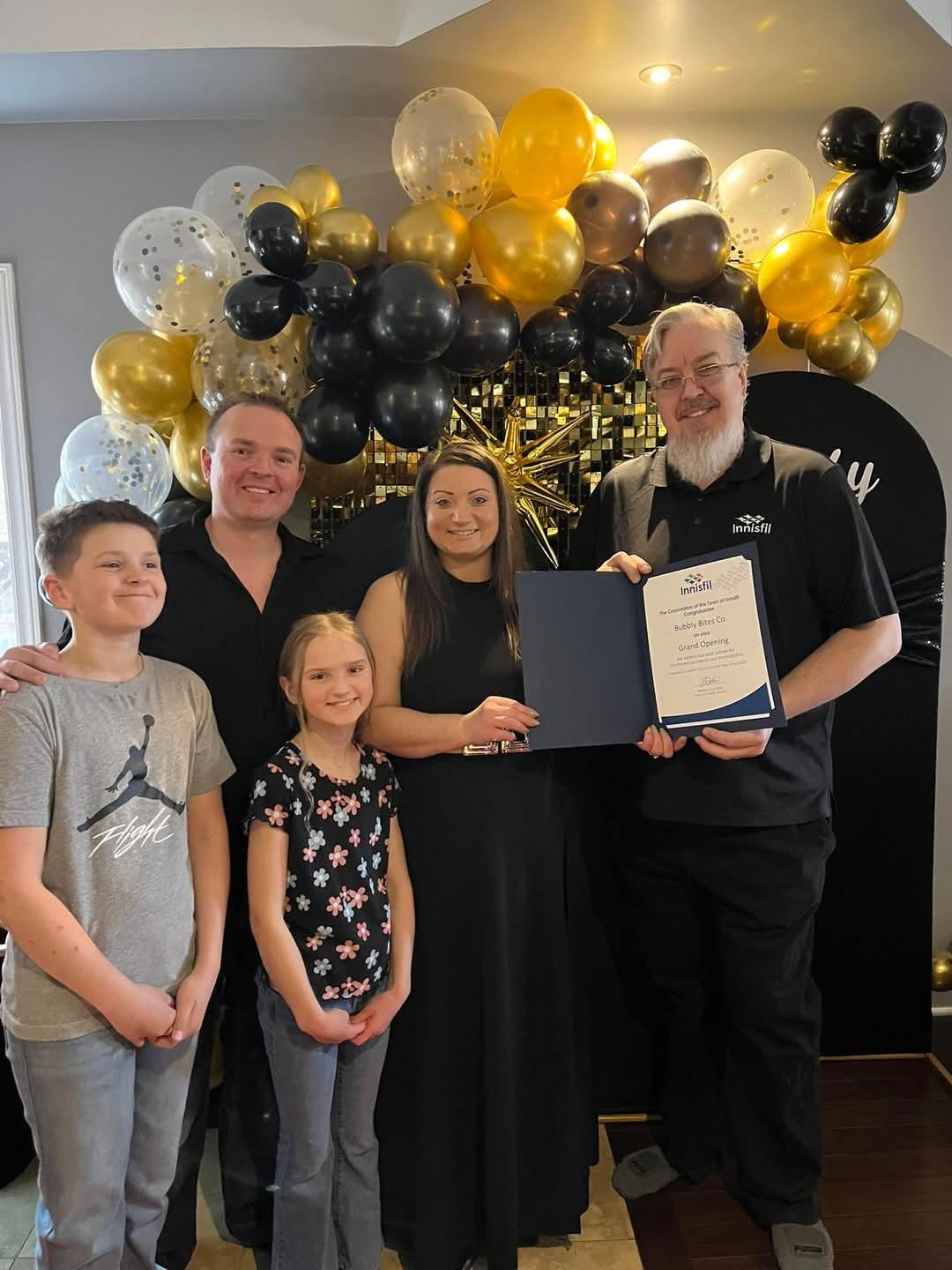 Grand opening of new business, Bubbly Bites Co., in Innisfil.