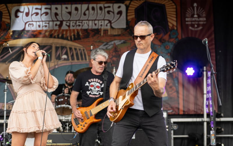 Musicians pictured on stage at the Gussapalooza music festival in Cookstown