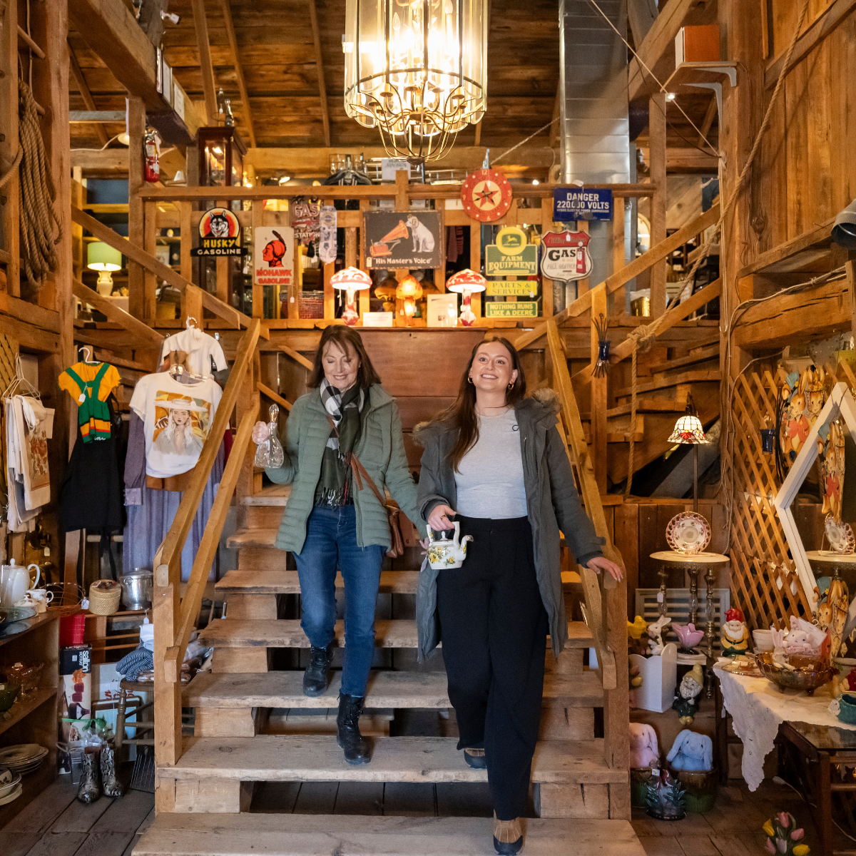 Women antique shopping